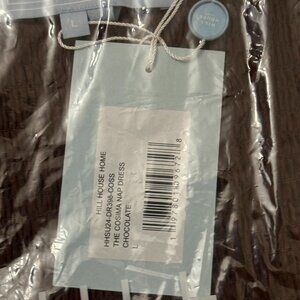 Hill House Cosima Chocolate Tonal Seersucker Nap Dress - Size L NWT